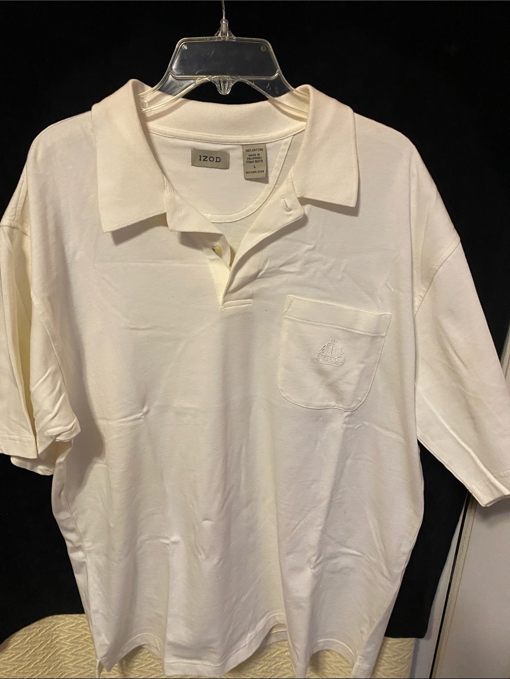 Izod Men’s Cream Polo with Chest Pocket